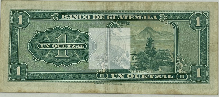 Guatemala 1 Quetzal, 1961 P-43c, Used Banknote - Cool Coins & Notes