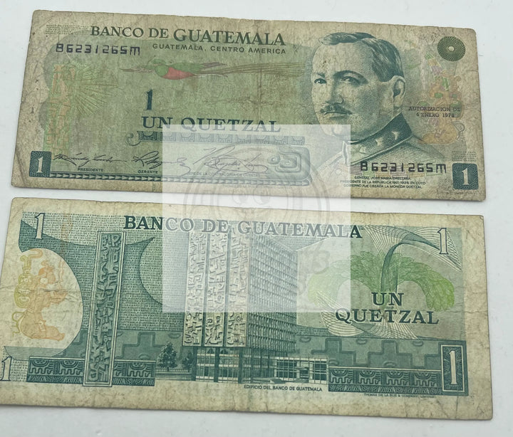 Guatemala 1 Quetzal, 5.1.1977 P-59c Circulated (Cir) - Cool Coins & Notes
