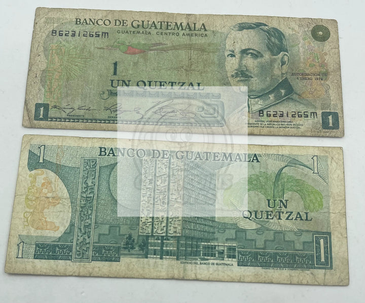 Guatemala 1 Quetzal, 5.1.1977 P-59c Circulated (Cir) - Cool Coins & Notes