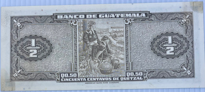 Guatemala 1952 50 Centavos P-23 Banknote - Cool Coins & Notes