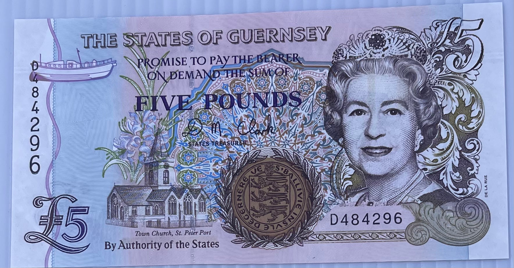 Guernsey 1996 5 Pounds P-56c UNC Banknote Queen Elizabeth II Cool Coins & Notes