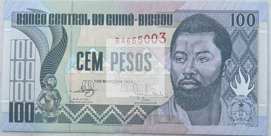 Guinea-Bissau 1990 100 Pesos P-11 UNC, World Banknote Currency - Cool Coins & Notes