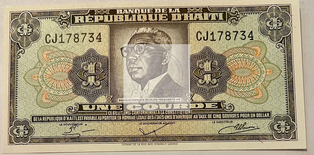 Haiti 1 Gourde Banknote, 1968, P-196a, UNC Banknote - Cool Coins & Notes