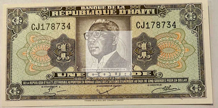Haiti 1 Gourde Banknote, 1968, P-196a, UNC Banknote - Cool Coins & Notes