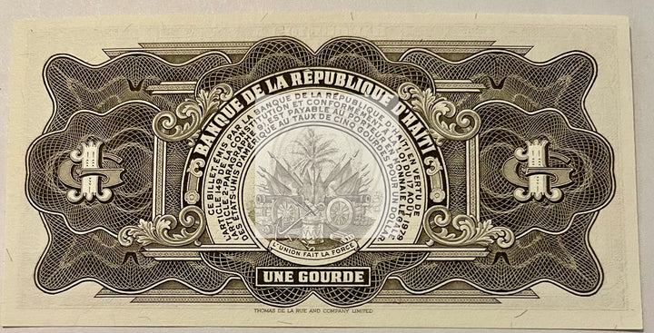 Haiti 1 Gourde Banknote, 1968, P-196a, UNC Banknote - Cool Coins & Notes