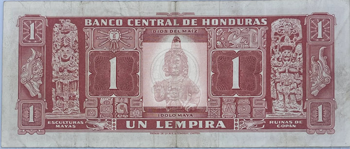 Honduras 1961 1 Lempira P-54 Used World Banknote Currency - Cool Coins & Notes