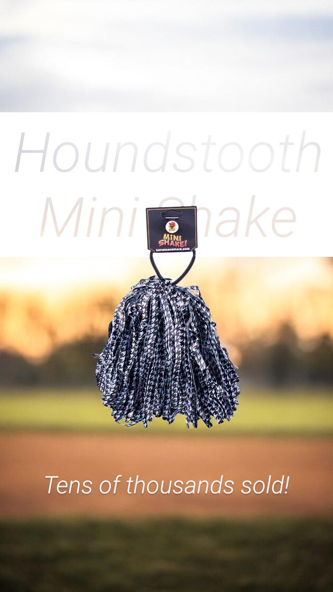 12 Count Houndstooth Mini Pom-Pom Gameday Shakers for Alabama Fans