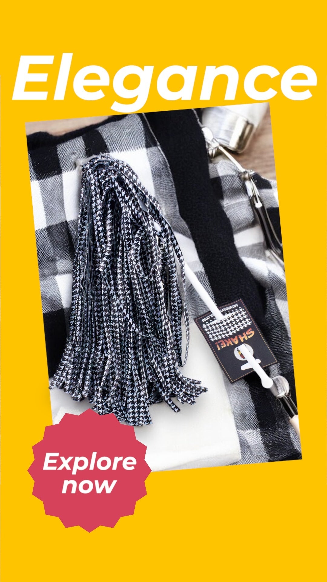 Houndstooth Pom-Poms Gameday Shakers for Alabama Fans