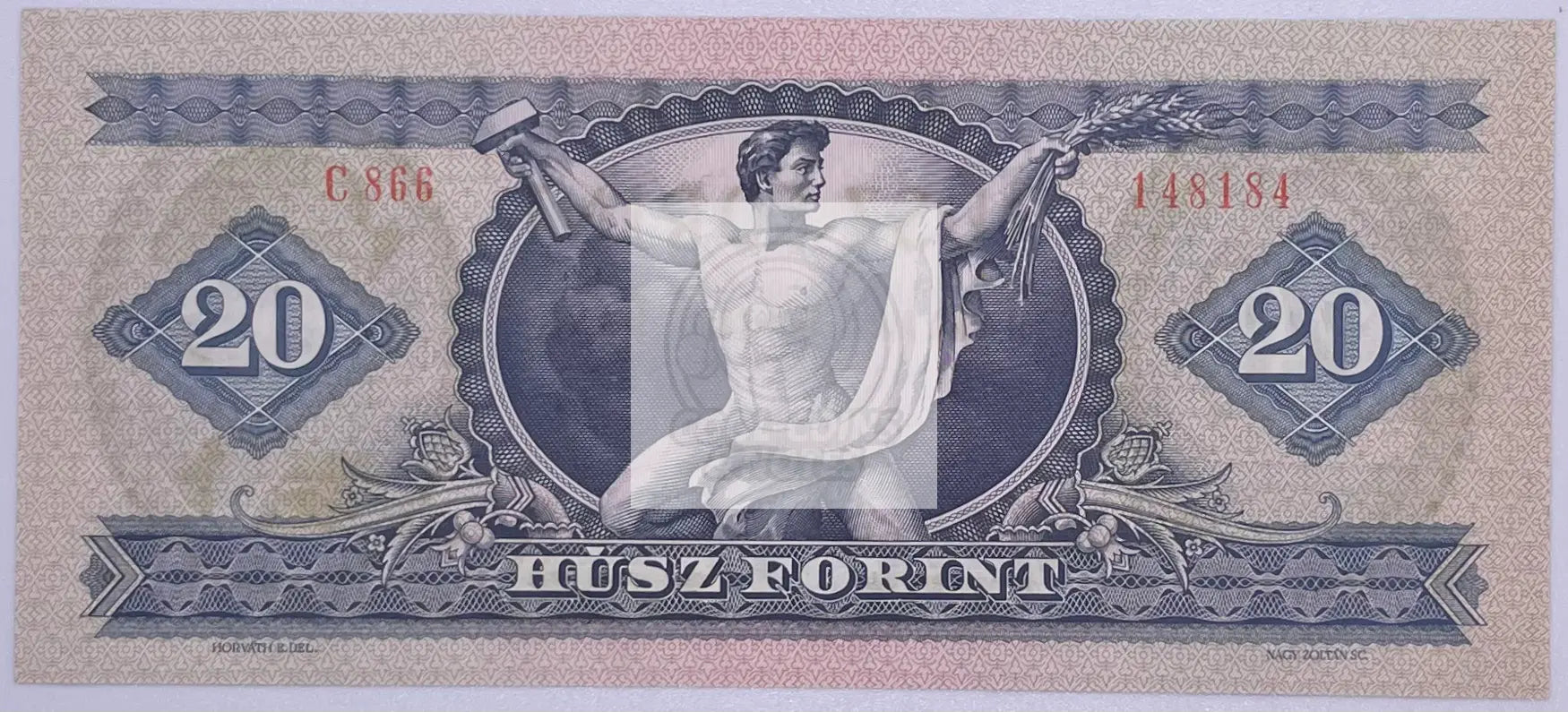 Hungary 20 Forint, 1975 P-169 Used World Banknote - Cool Coins & Notes
