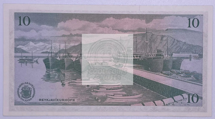 ICELAND 10 Kroner 1961 P-42, Used WorldBanknote - Cool Coins & Notes