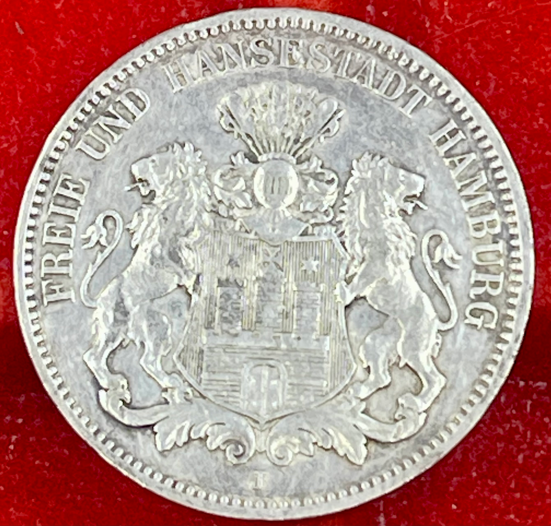 Hamburg 3 Mark 1912 J Silver Coin KM#620