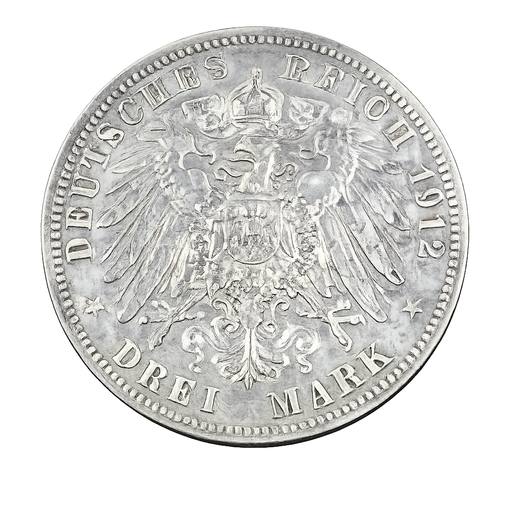 Hamburg 3 Mark 1912 J Silver Coin KM#620