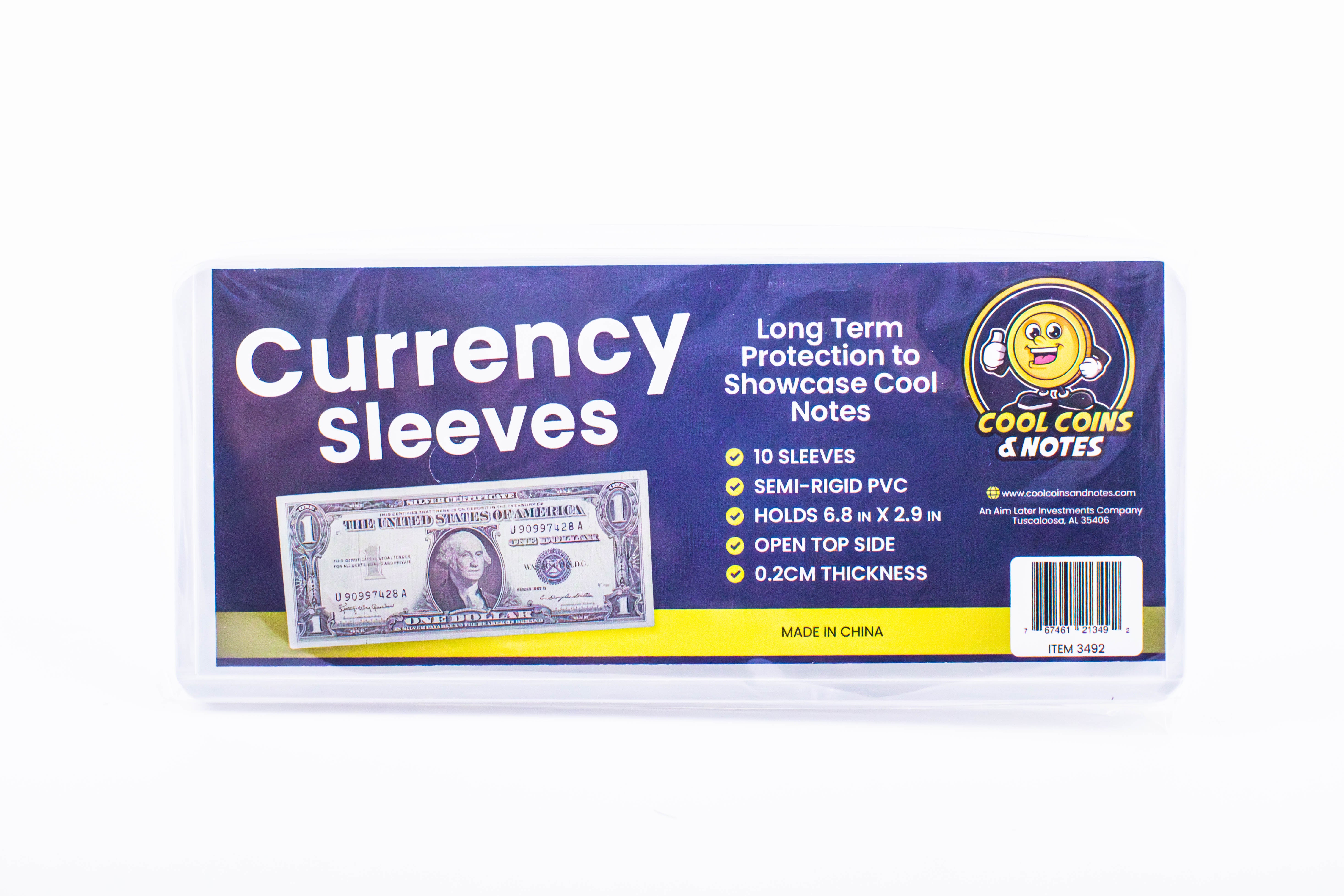 100 Banknote Currency Sleeves Rigid US Dollar Modern Size US Topload Holders Note Cool Coins & Notes
