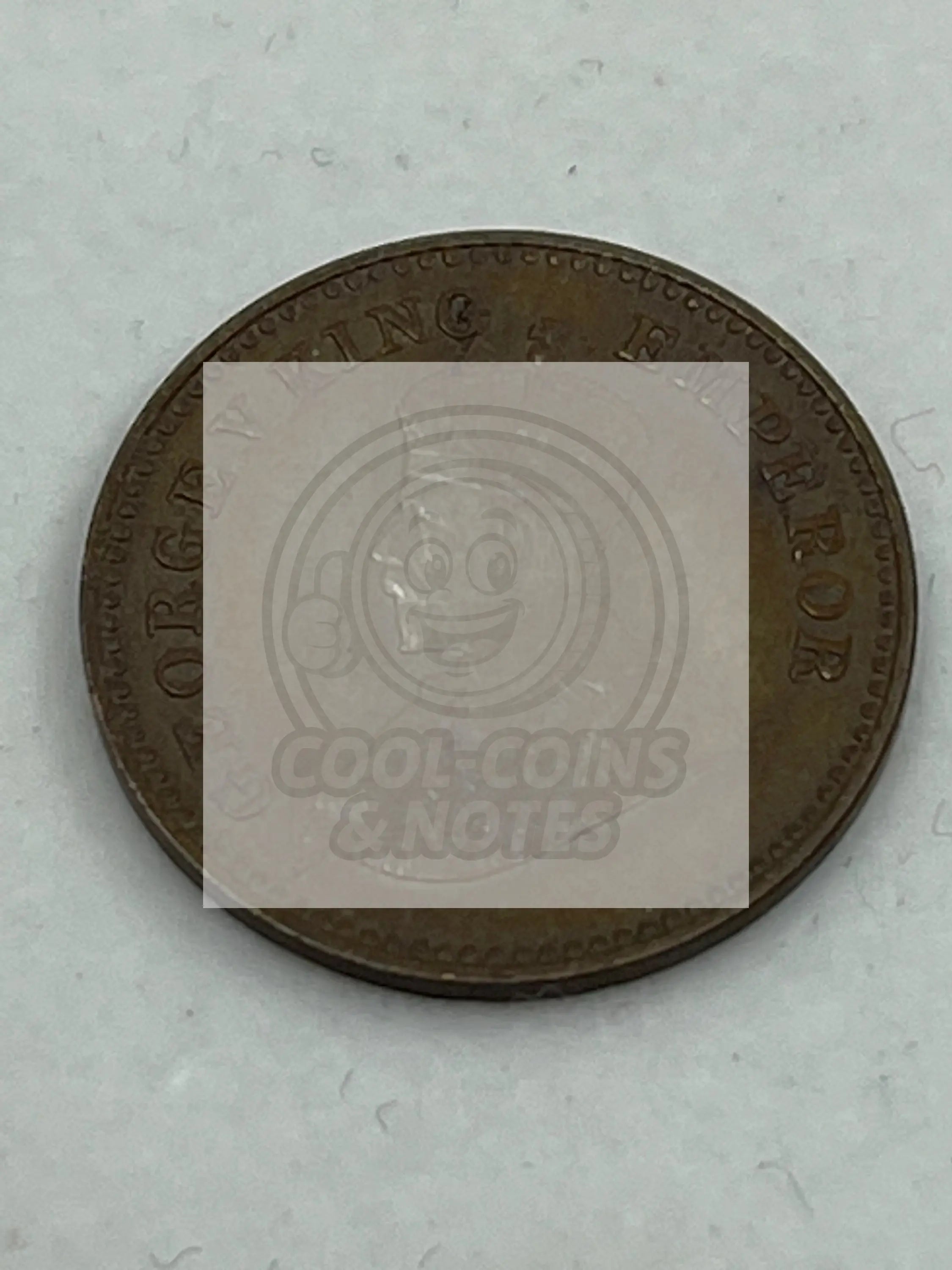 India 1936 C 1/12 Anna Coin P/L Restrike AU - Cool Coins & Notes
