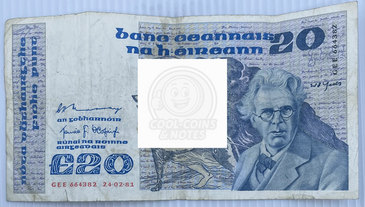 Ireland 1984-1986 20 Pounds P-73 Used World Banknote From Lot