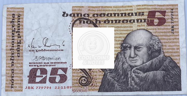 Ireland 1992-1993 5 Pounds P-71 Used World Banknote