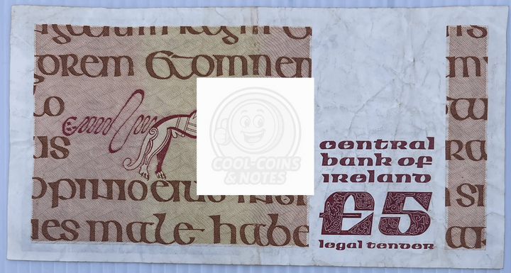 Ireland 1992-1993 5 Pounds P-71 Used World Banknote