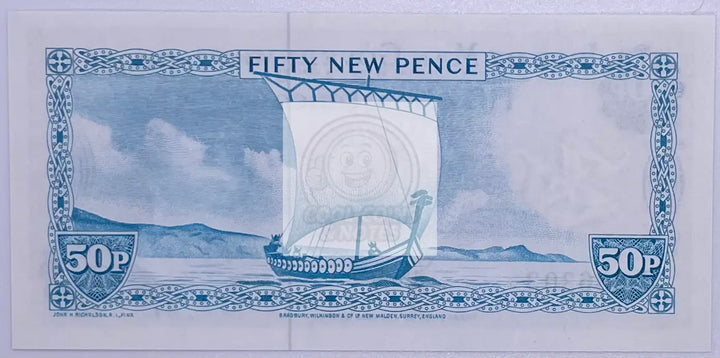 Isle of Man 1972 50 Pence  P-33 UNC Banknote - Cool Coins & Notes