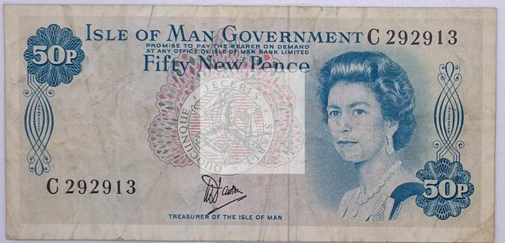 Isle of Man 50 Pence 1979 P-33a - Cool Coins & Notes