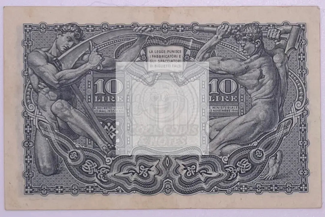 Italy 10 Lire P-32 P-32a 1944, Used Banknote - Cool Coins & Notes