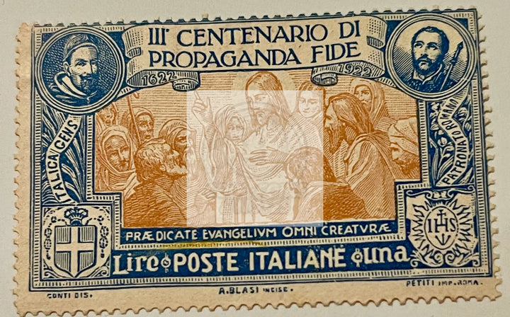 Italy 146,hinged.Mi 164. Propagation of the Faith,300th Ann.1923.Gregory XV, - Cool Coins & Notes