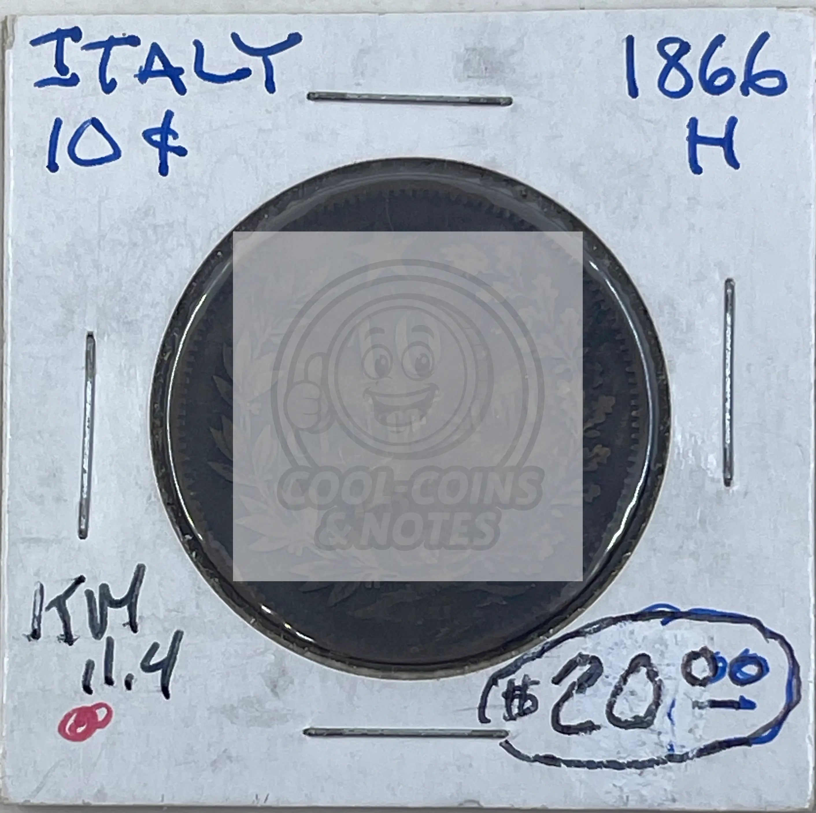 Italy 1866 H 10 Cents KM 11.4 World Coin - Cool Coins & Notes