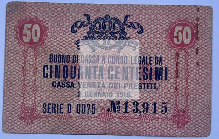 Italy 1918 50 Centesimi P-M3 MPC Circulated World Banknote Cool Coins & Notes 