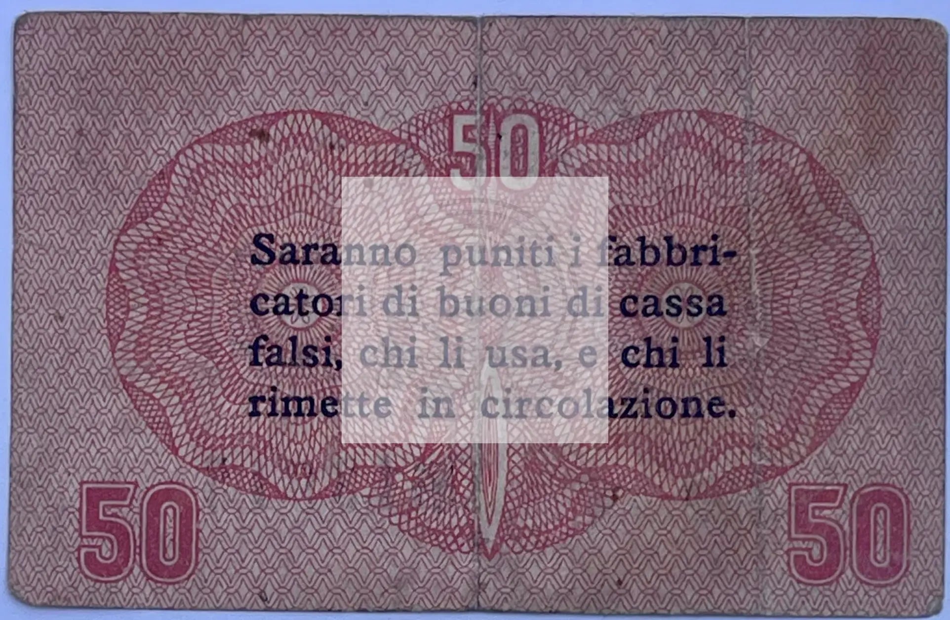 Italy 1918 50 Centesimi P-M3 MPC Circulated World Banknote Cool Coins & Notes 