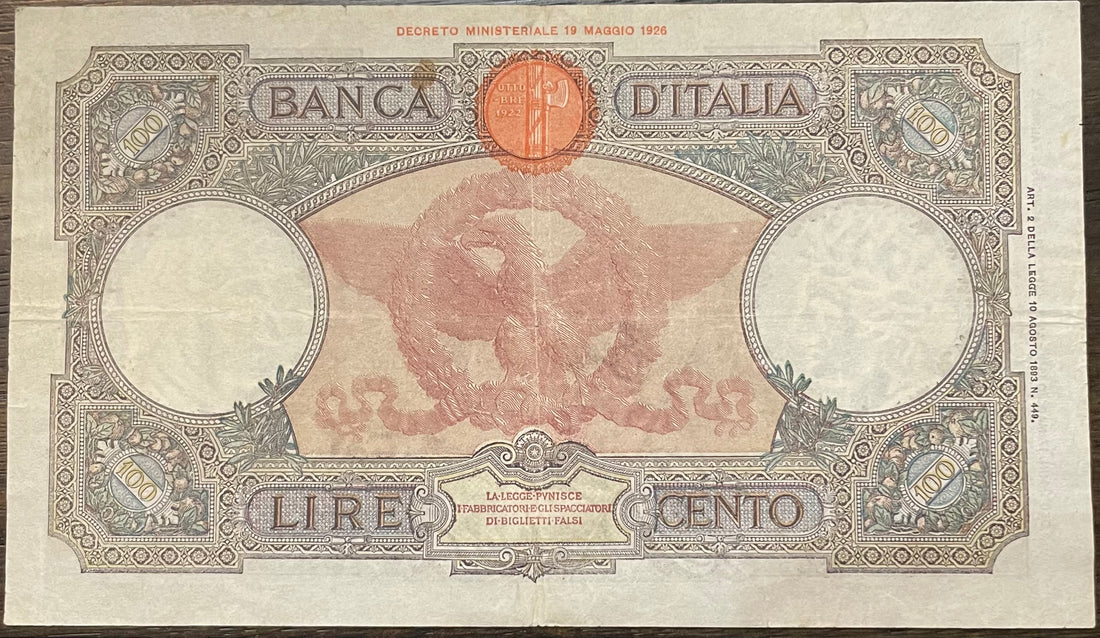 Italy 1936 100 Lire P-55a Banknote - Cool Coins & Notes