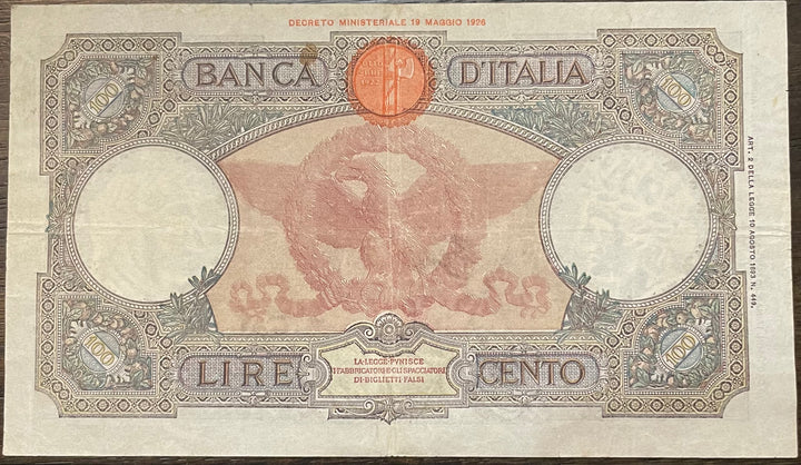 Italy 1936 100 Lire P-55a Banknote - Cool Coins & Notes