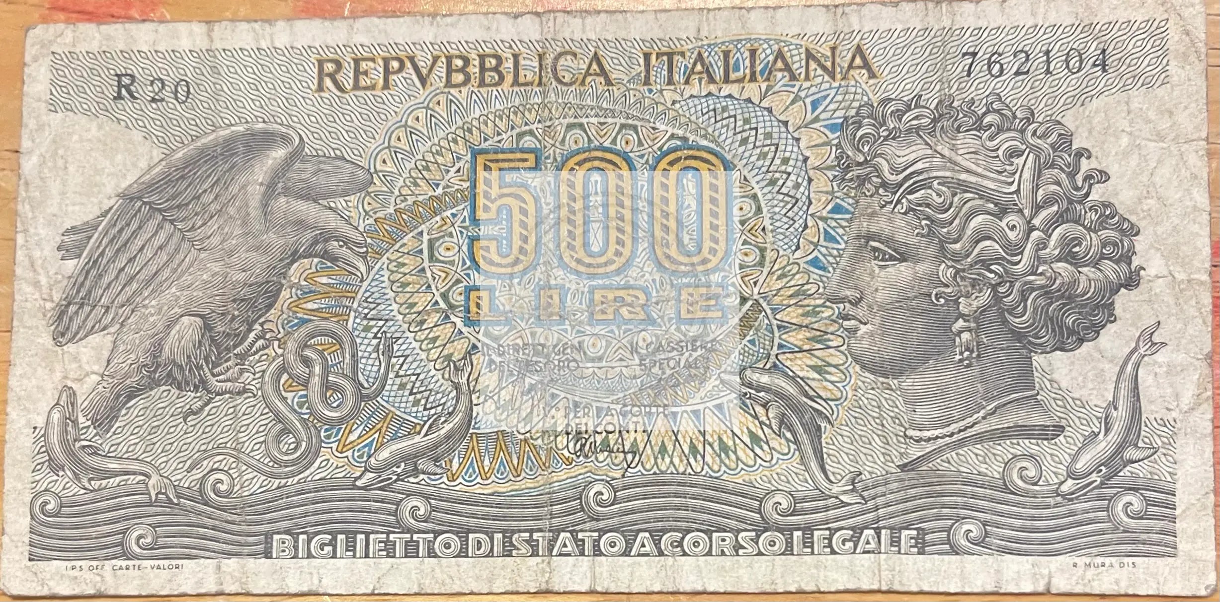 Italy 1970 500 Lire P-93a, Used World Banknote Currency - Cool Coins & Notes