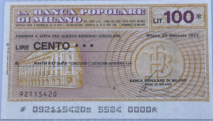 Italy 1977 100 Lire P-G 1309.1.4 AU Banknote - Cool Coins & Notes