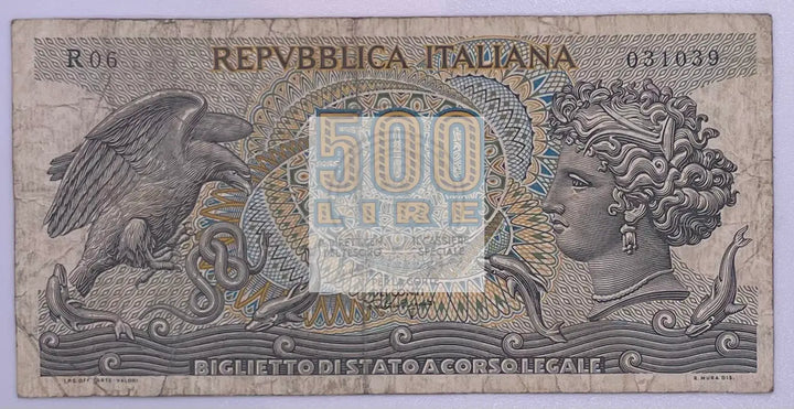 Italy P-93a 500 Lire 1966 - Cool Coins & Notes