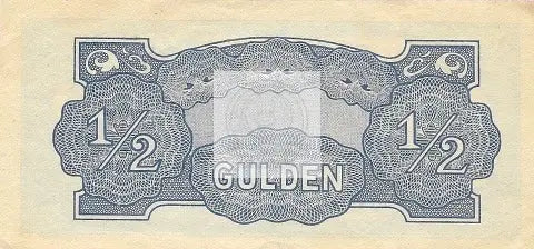 Japan Occ. Dutch East Indies WW2 1/2 Gulden Note ND(1942) P122b UNC World Note - Cool Coins & Notes