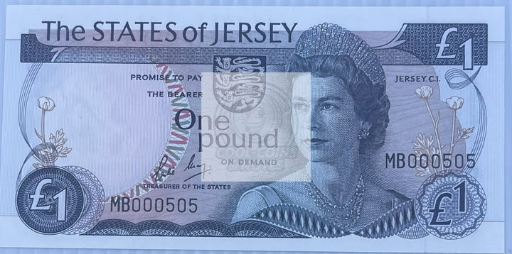 Jersey 1976-1988 1 Pound P-11b UNC QEII World Banknote - Cool Coins & Notes