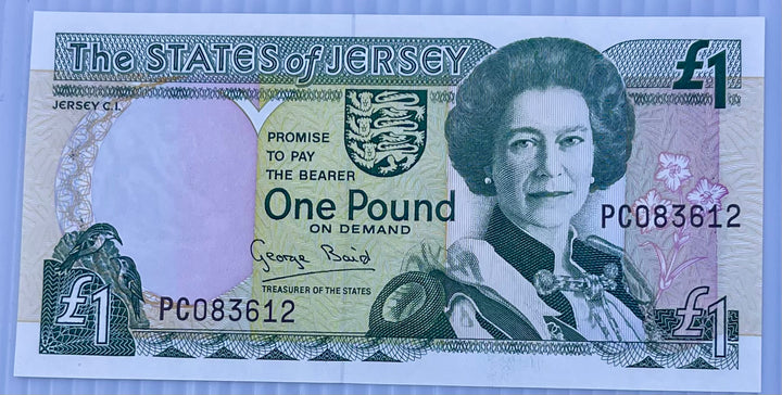 Jersey 1993 1 Pound P-20 UNC World Banknote Queen Elizabeth II Cool Coins & Notes