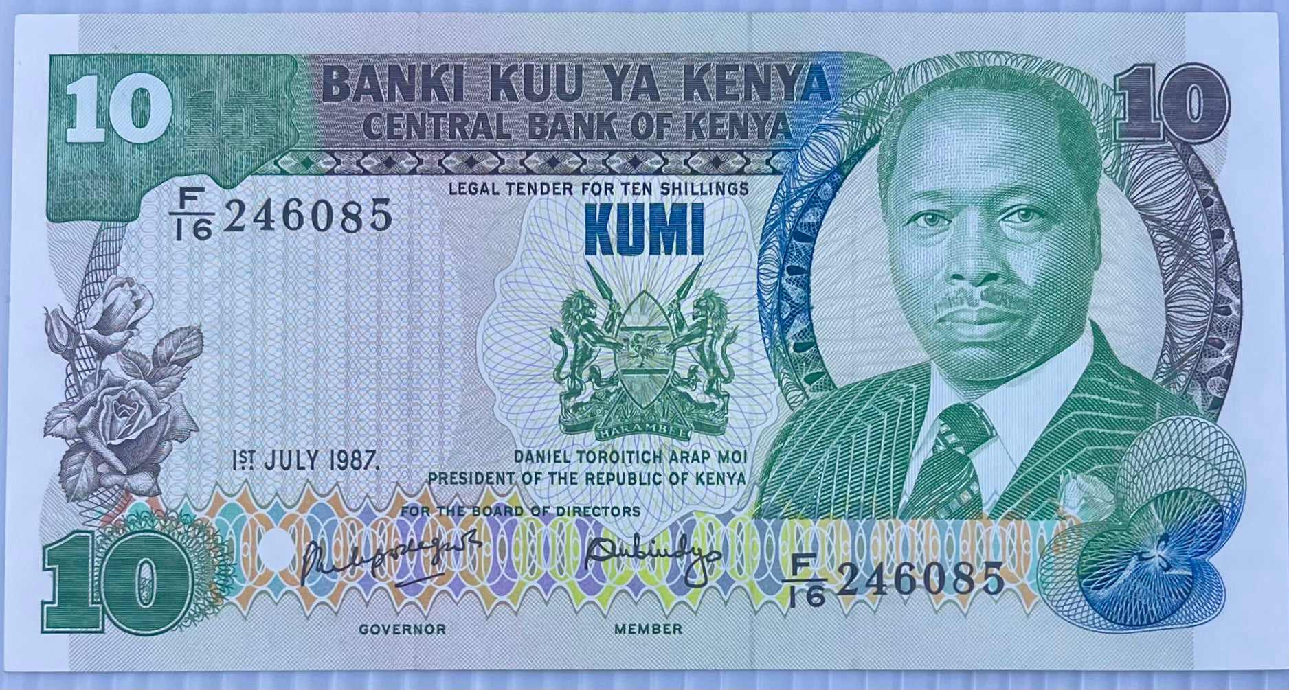 Kenya 1987 10 Shillings P20 AUNC World Banknote Cool Coins & Notes 