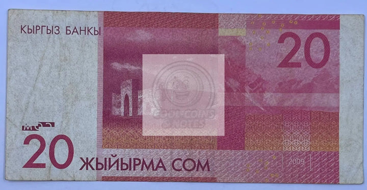 Kyrgyzstan 2009 20 Som P-24 Used Banknote Cool Coins & Notes 