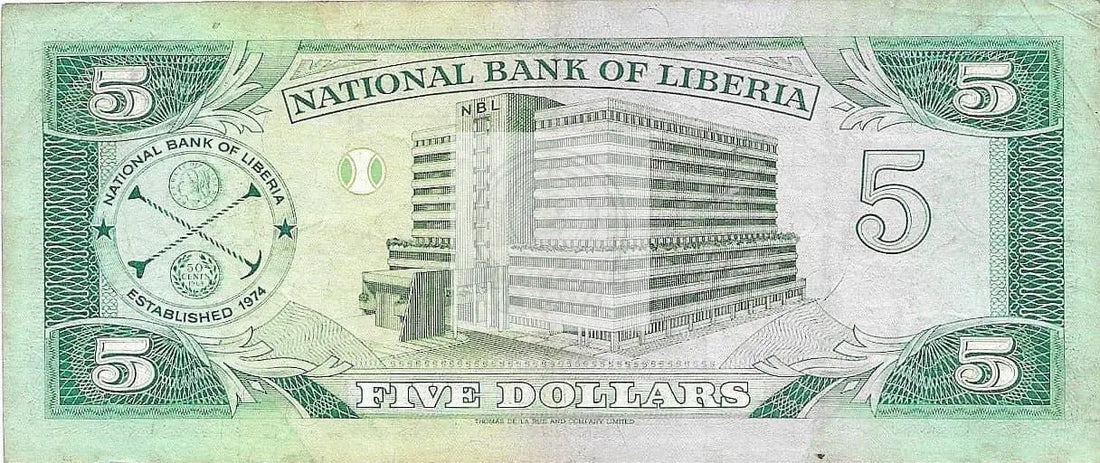 LIBERIA 5 DOLLARS 1989 P19, Used World Banknote Currency - Cool Coins & Notes