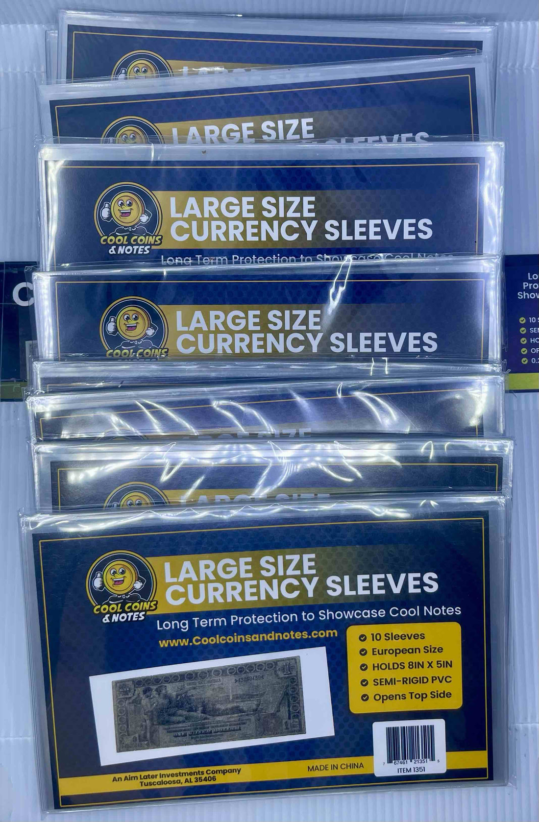 100 Banknote Currency Sleeves Rigid Large European Size Topload Holders Notes Cool Coins & Notes - Cool Coins & Notes