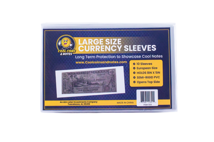 100 Banknote Currency Sleeves Rigid Large European Size Topload Holders Notes Cool Coins & Notes