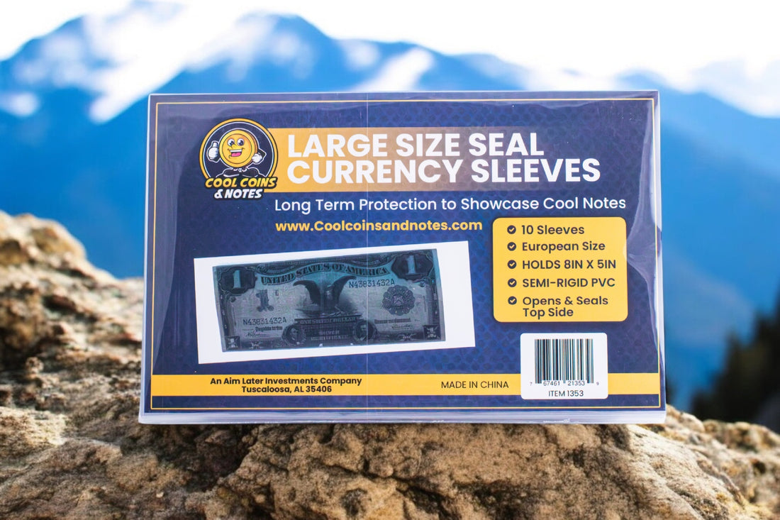 100 Banknote Currency Seal Sleeves Large European Size Currency Topload Holders Notes Cool Coins & Notes