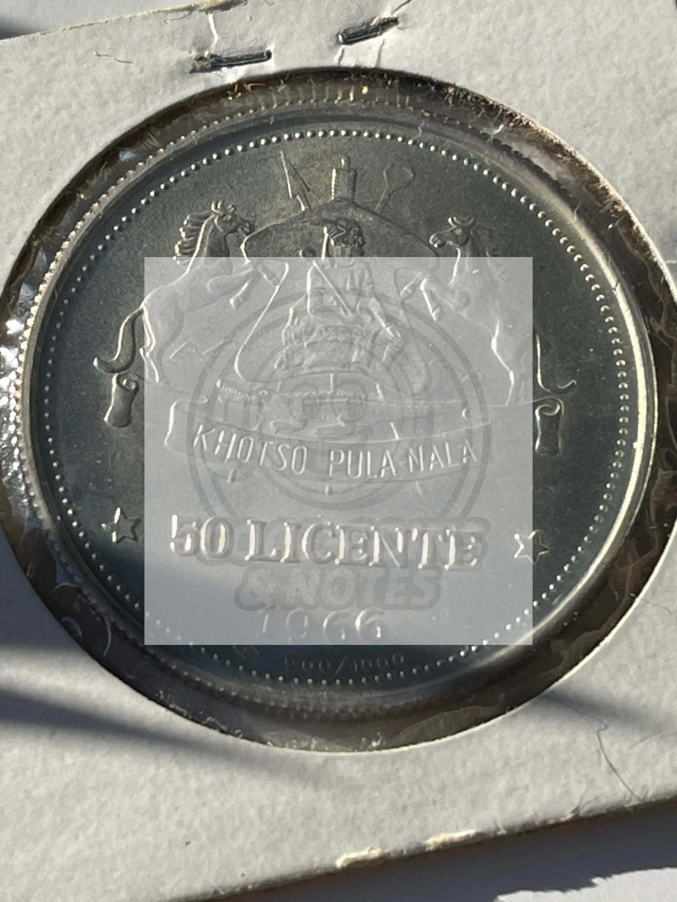 コレクション 1966 Lesotho 50 Licente silver coin Lesotho-1966-50-Licente-KM_4.2