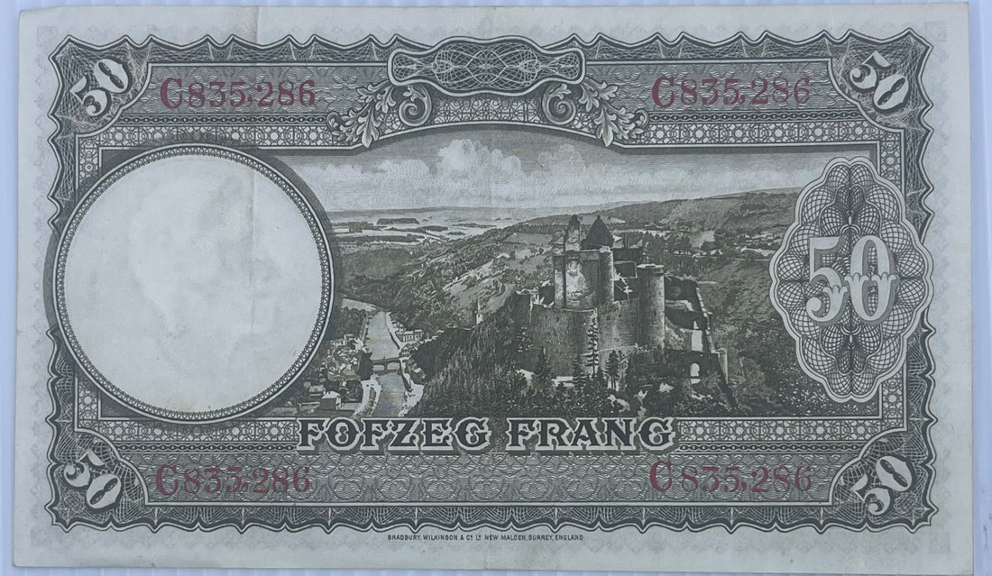 Luxembourg 1944 50 Francs P-46a Banknote - Cool Coins & Notes