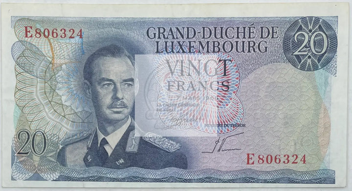 Luxembourg 20 Francs 1966 P54a, Used - Cool Coins & Notes