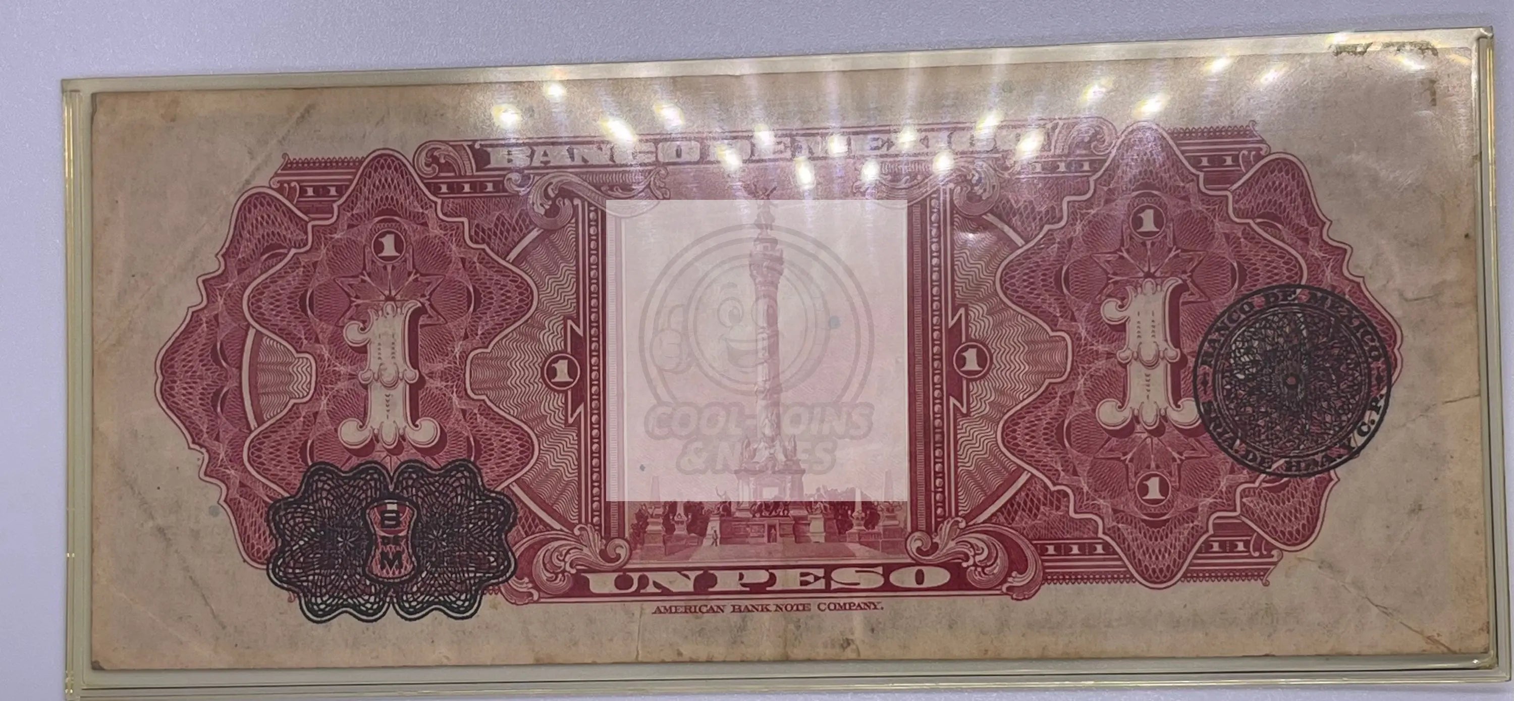 MEXICO 1936 P-28b 1 Peso Serie D, Used Banknote - Cool Coins & Notes