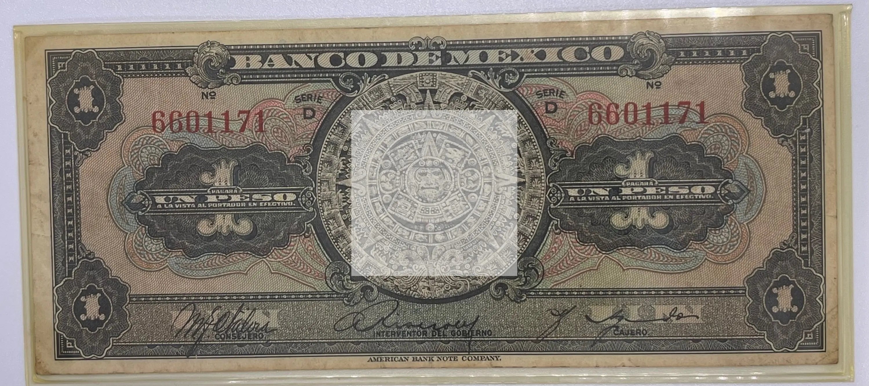 MEXICO 1936 P-28b 1 Peso Serie D, Used Banknote - Cool Coins & Notes