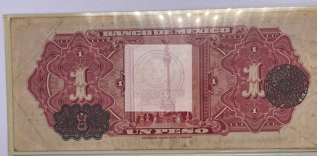 MEXICO 1936 P-28b 1 Peso Serie D, Used Banknote - Cool Coins & Notes