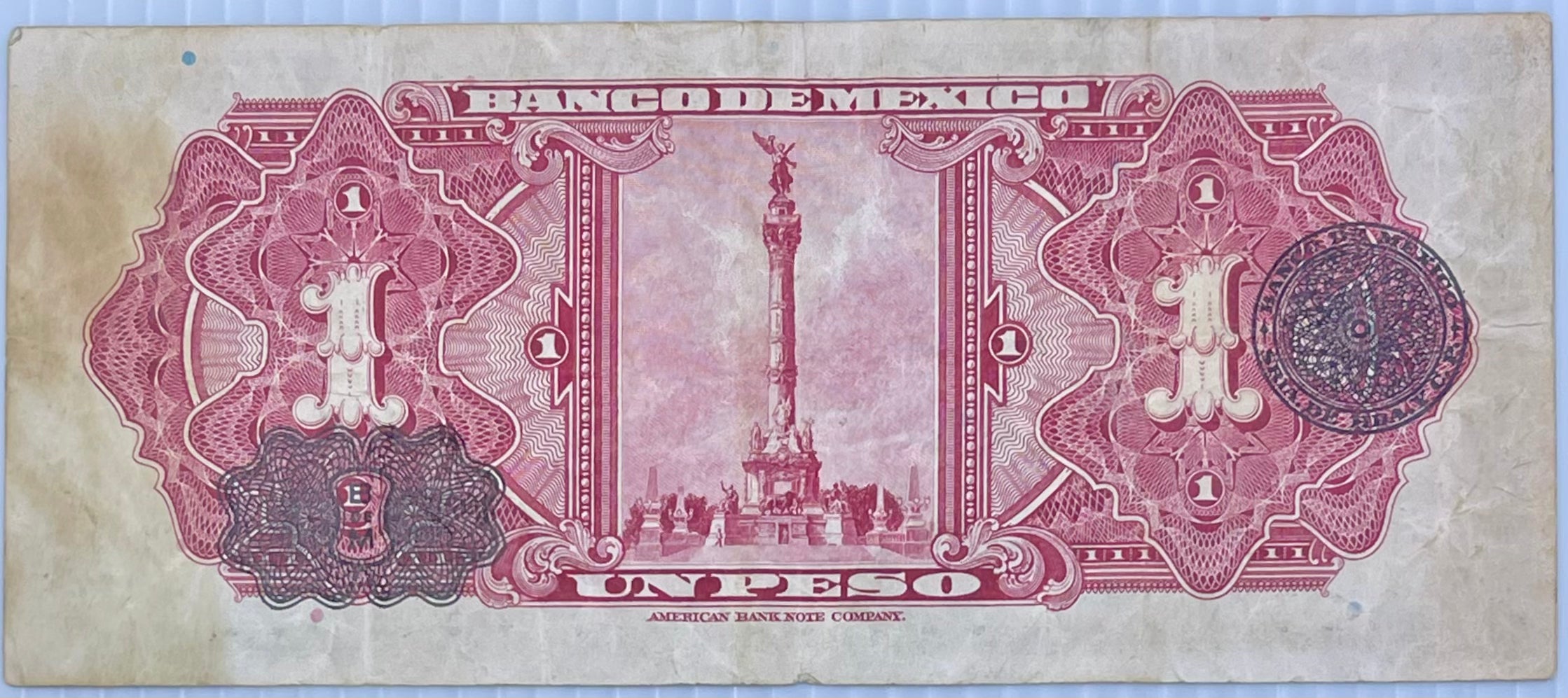 MEXICO 1936 P-28b 1 Peso Serie F, Used Banknote - Cool Coins & Notes