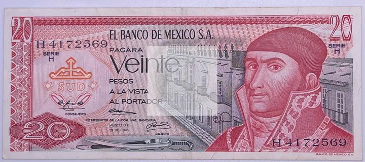 MEXICO - 20 PESOS 1972 El Banco de Mexico - Banknote UNC. - Cool Coins & Notes